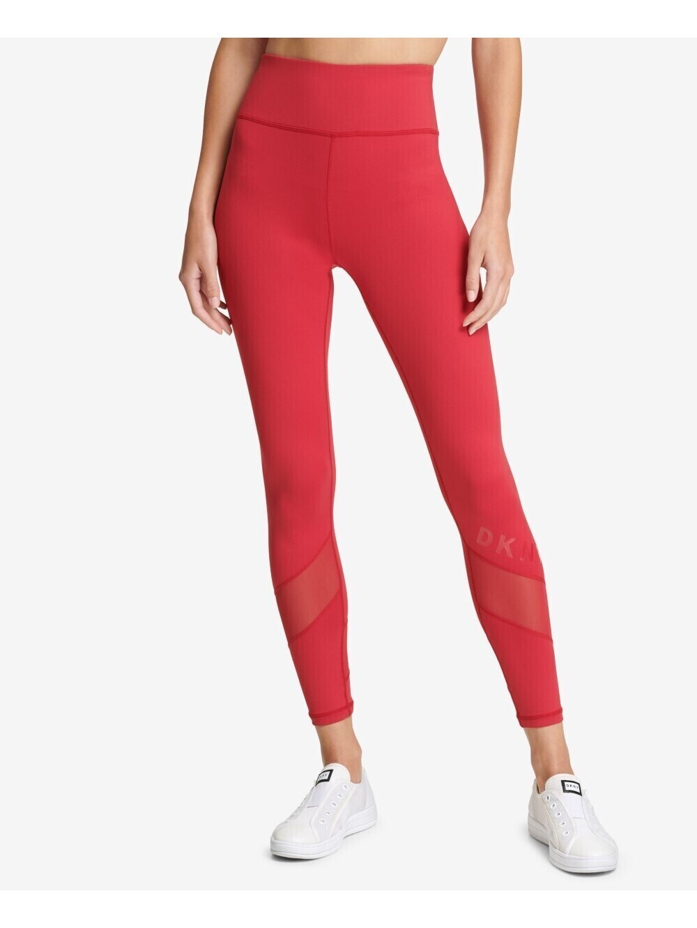 DKNY Womens Logo High Waist Leggings Size L